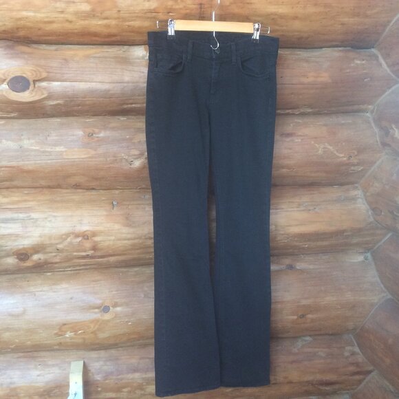 7 For All Mankind Black High Waist Bootcut EUC Made in USA Denim Jeans Size 29 - Picture 1 of 7